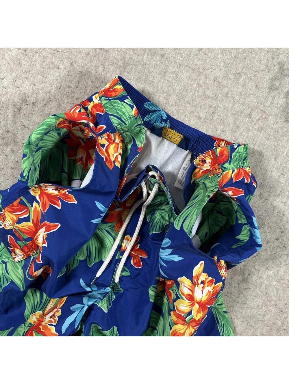 Polo Ralph Lauren Swim Shorts Mens XL Hawaiian Aloha Print Board Trunks Beach